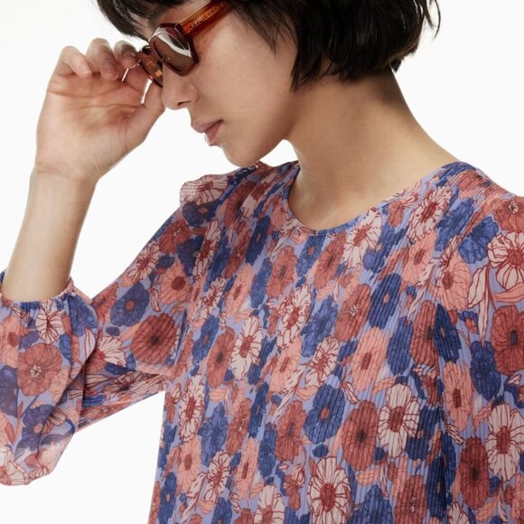 Aritzia Wilfred Daydreamer Pleated Chiffon Mini Dress - Picture 7 of 9